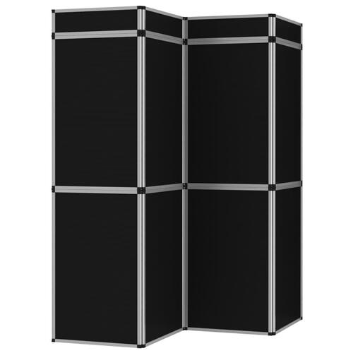 12-panels udstillingsvæg foldbar 242x200 cm sort