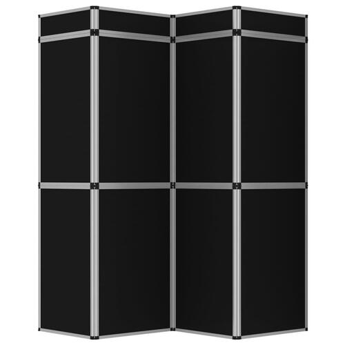 12-panels udstillingsvæg foldbar 242x200 cm sort