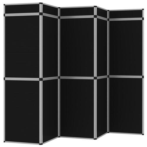 15-panels udstillingsvæg foldbar 302x200 cm sort