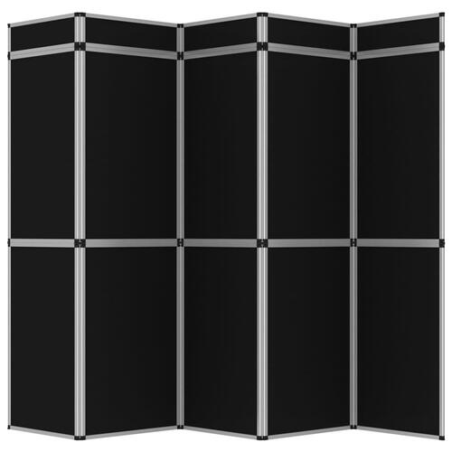 15-panels udstillingsvæg foldbar 302x200 cm sort