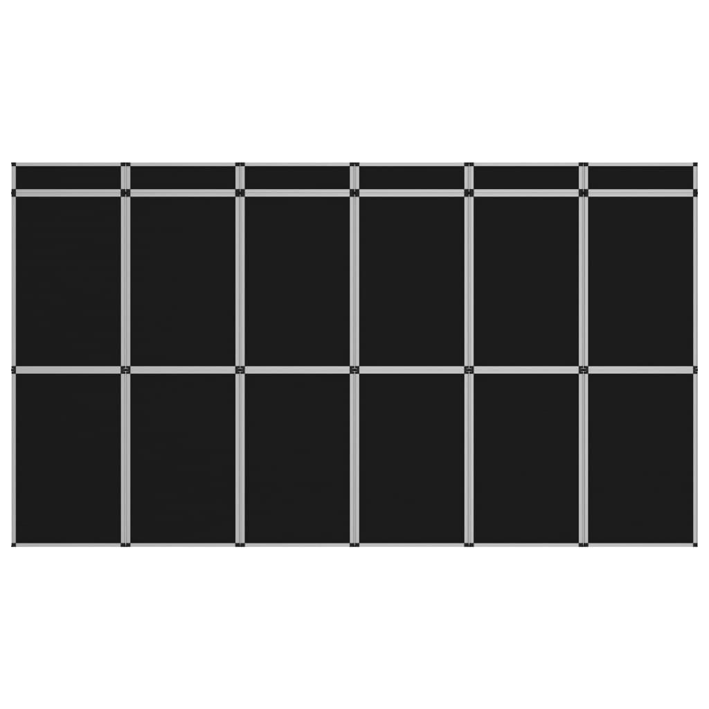 18-panels udstillingsvæg foldbar 362x200 cm sort