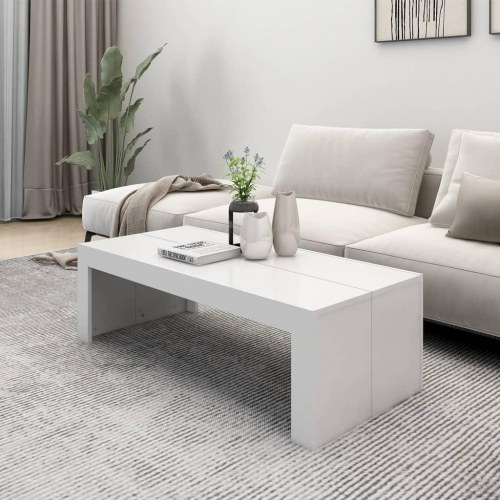Sofabord 110x50x35 cm spånplade hvid