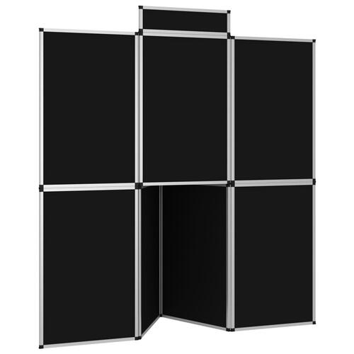 8-panels udstillingsvæg med bord foldbar 181x200 cm sort