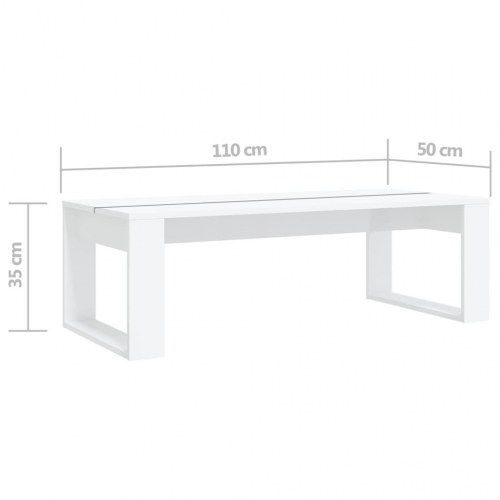 Sofabord 110x50x35 cm spånplade hvid højglans