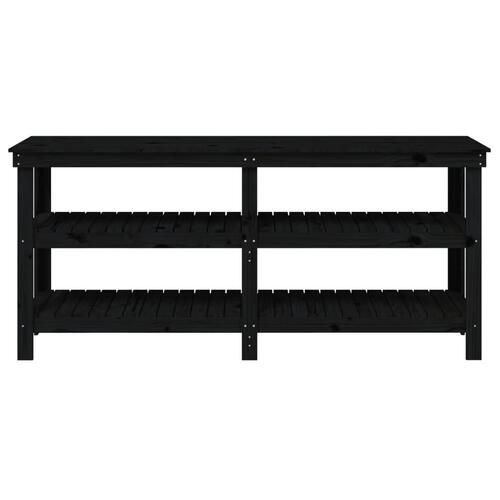 Arbejdsbord 181x50x80 cm massivt fyrretræ sort