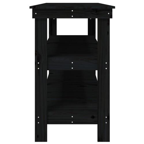 Arbejdsbord 181x50x80 cm massivt fyrretræ sort