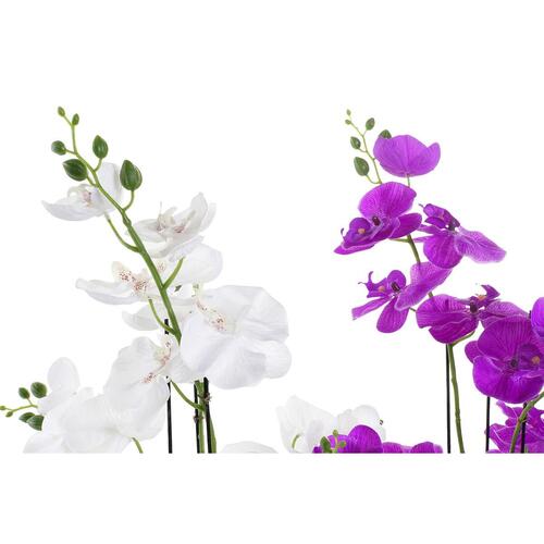 Dekorative Blomster 44 x 27 x 77 cm Syren Hvid Grøn Orkide (2 enheder)