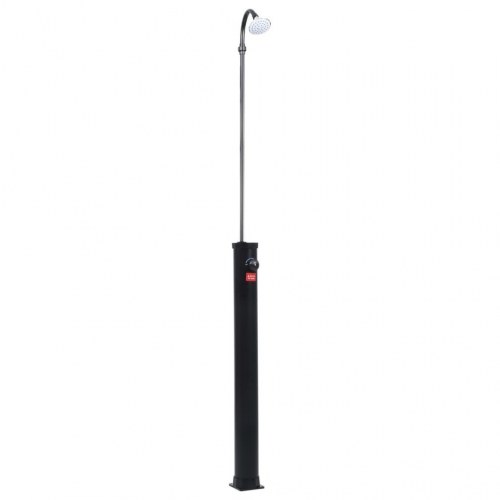 Solopvarmet udendørsbruser 215 cm - 8 l, sort