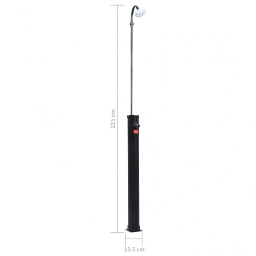 Solopvarmet udendørsbruser 215 cm - 8 l, sort