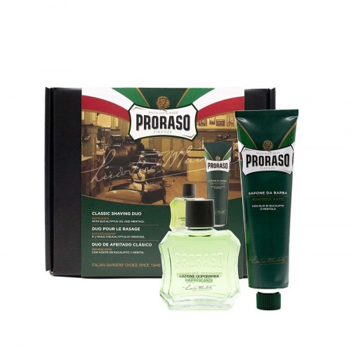 Sæt til barbering Proraso Afeitado Clásico Rinfrescante Lote Forfriskende 2 Dele
