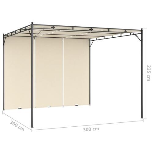 Havepavillon med gardin 3x3x2,25m cremefarvet