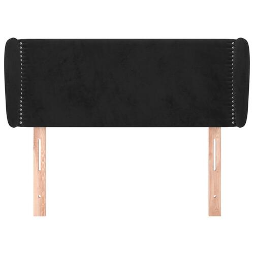 Sengegavl med kanter 103x23x78/88 cm fløjl sort