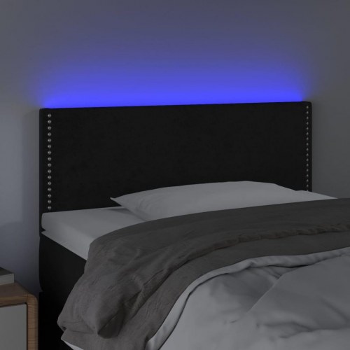 Sengegavl med LED-lys 100 x 5 x 78/88 cm - sort