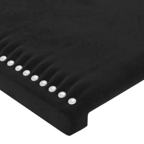 Sengegavl med LED-lys 100 x 5 x 78/88 cm - sort