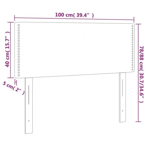 Sengegavl med LED-lys 100 x 5 x 78/88 cm - sort