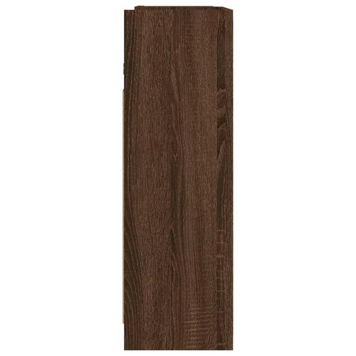 Vægskab med spejl 62,5x20,5x64 cm konstrueret træ brunt eg