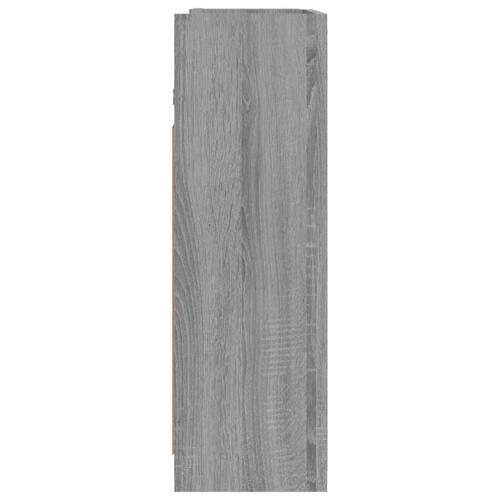 Skab med spejl 62,5x20,5x64 cm konstrueret træ grå sonoma-eg