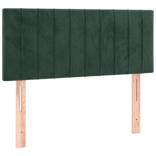 Kontinentalseng med madras og LED-lys 80x200 cm - velour, mørkegrøn