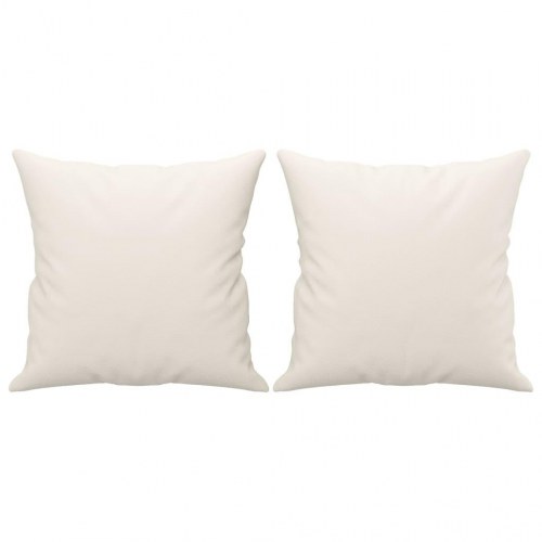 Pyntepuder 2 stk. 40x40 cm kunstlæder cremefarvet