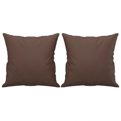 Pyntepuder 2 stk. 40x40 cm kunstlæder brun