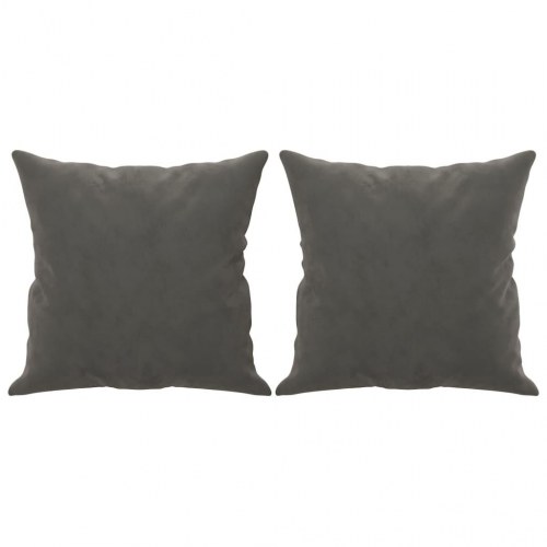 Pyntepuder 2 stk. 40x40 cm velour mørkegrå