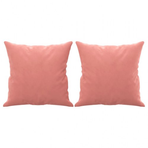 Pyntepuder 2 stk. 40x40 cm velour lyserød