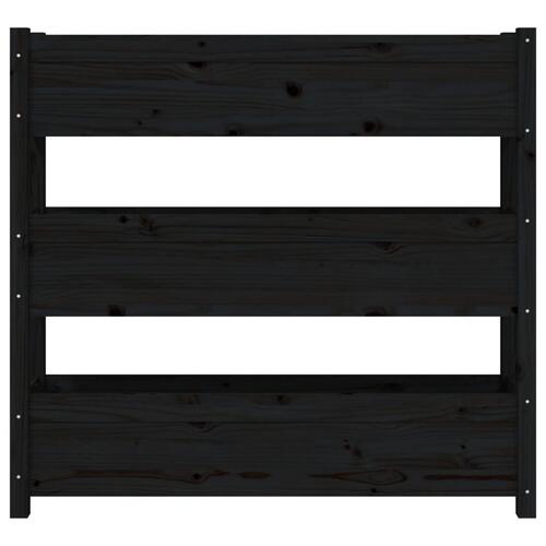 Plantekasse 112x25x104,5 cm massivt fyrretræ sort