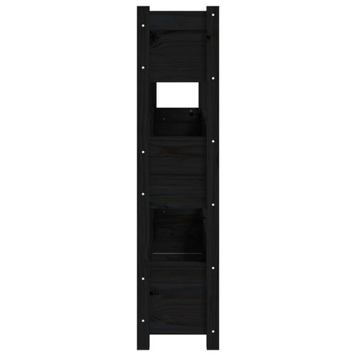 Plantekasse 112x25x104,5 cm massivt fyrretræ sort