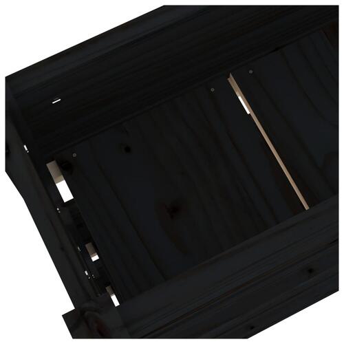 Plantekasse 112x25x104,5 cm massivt fyrretræ sort