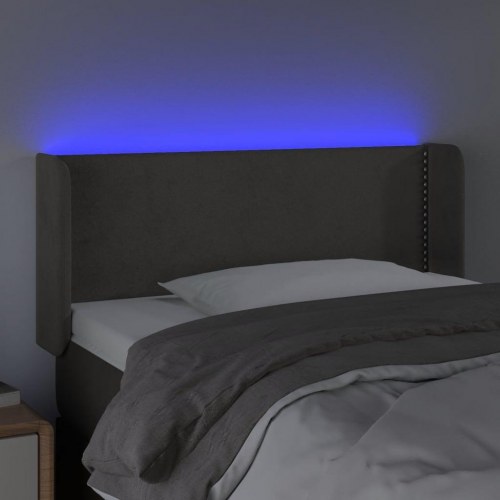 Sengegavl med LED-lys 103 x 16 x 78/88 cm - mørkegrå
