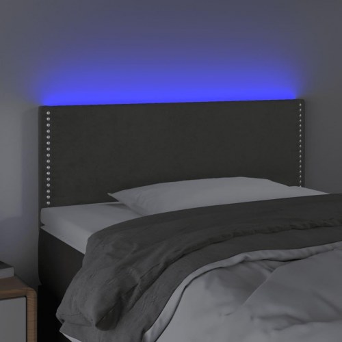 Sengegavl med LED-lys 100 x 5 x 78/88 cm - mørkegrå