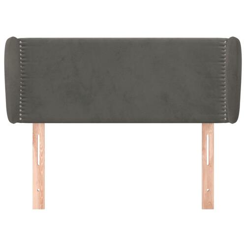Sengegavl med kanter 103x23x78/88 cm fløjl mørkegrå
