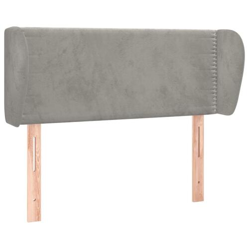 Sengegavl med kanter 103x23x78/88cm fløjl lysegrå