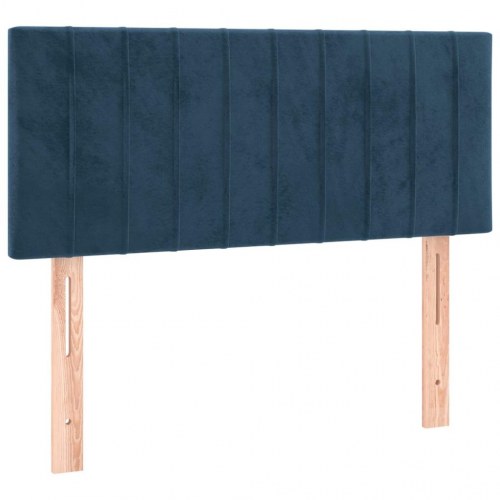 Kontinentalseng med madras 80×200 cm i fløjl - mørkeblå