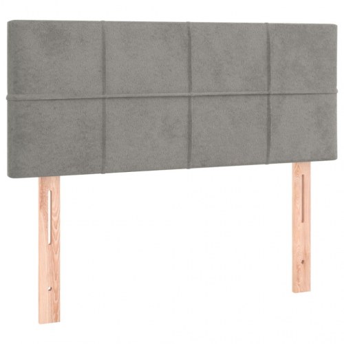 Kontinentalseng med madras 80x200 cm - fløjl, lysegrå
