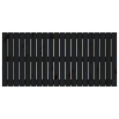 Sengegavl i massivt fyrretræ - sort, 127,5 x 3 x 60 cm