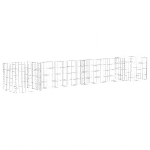 H-formet gabion-plantekasse 260 × 40 × 40 cm - stål, sølvfarvet