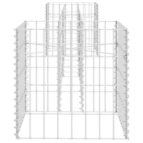 H-formet gabion-plantekasse 260 × 40 × 40 cm - stål, sølvfarvet
