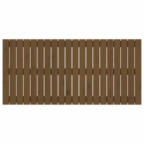 Sengegavl 127,5x3x60 cm massivt fyrretræ gyldenbrun