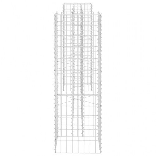 H-formet gabion-plantekasse 260 × 40 × 120 cm - stål, sølvfarvet