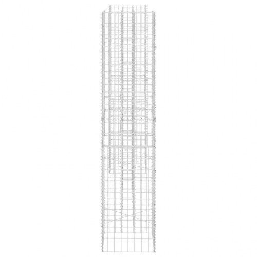 H-formet gabion-plantekasse 260 × 40 × 180 cm i stål - sølvfarvet