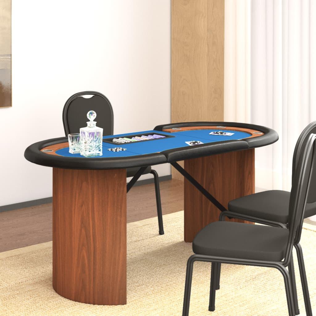 Pokerbord Pers 160x80x75 Med Jetonbakke Blå
