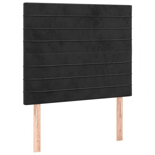 Kontinentalseng med madras 90 × 190 cm - fløjl, sort