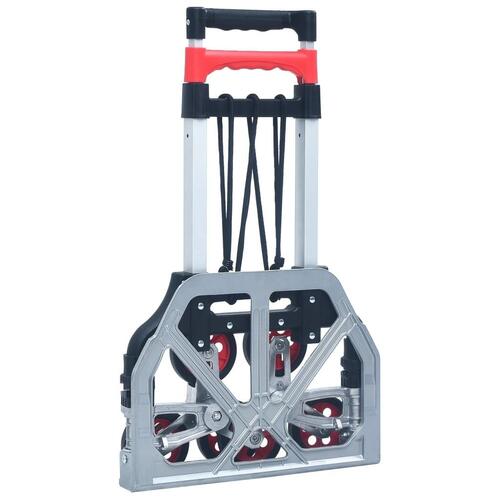 Foldbar transportvogn til trapper 70 kg aluminium sølvfarvet