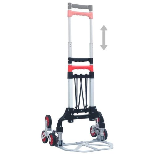 Foldbar transportvogn til trapper 70 kg aluminium sølvfarvet