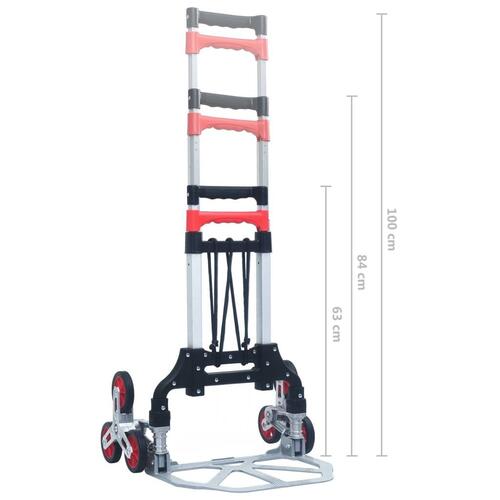 Foldbar transportvogn til trapper 70 kg aluminium sølvfarvet