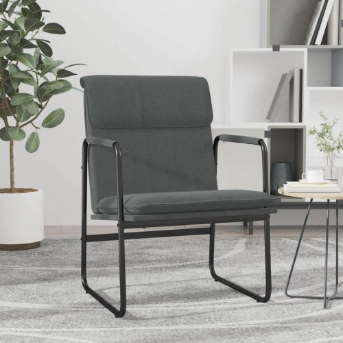 Loungestol i stof - mørkegrå, 55×64×80 cm