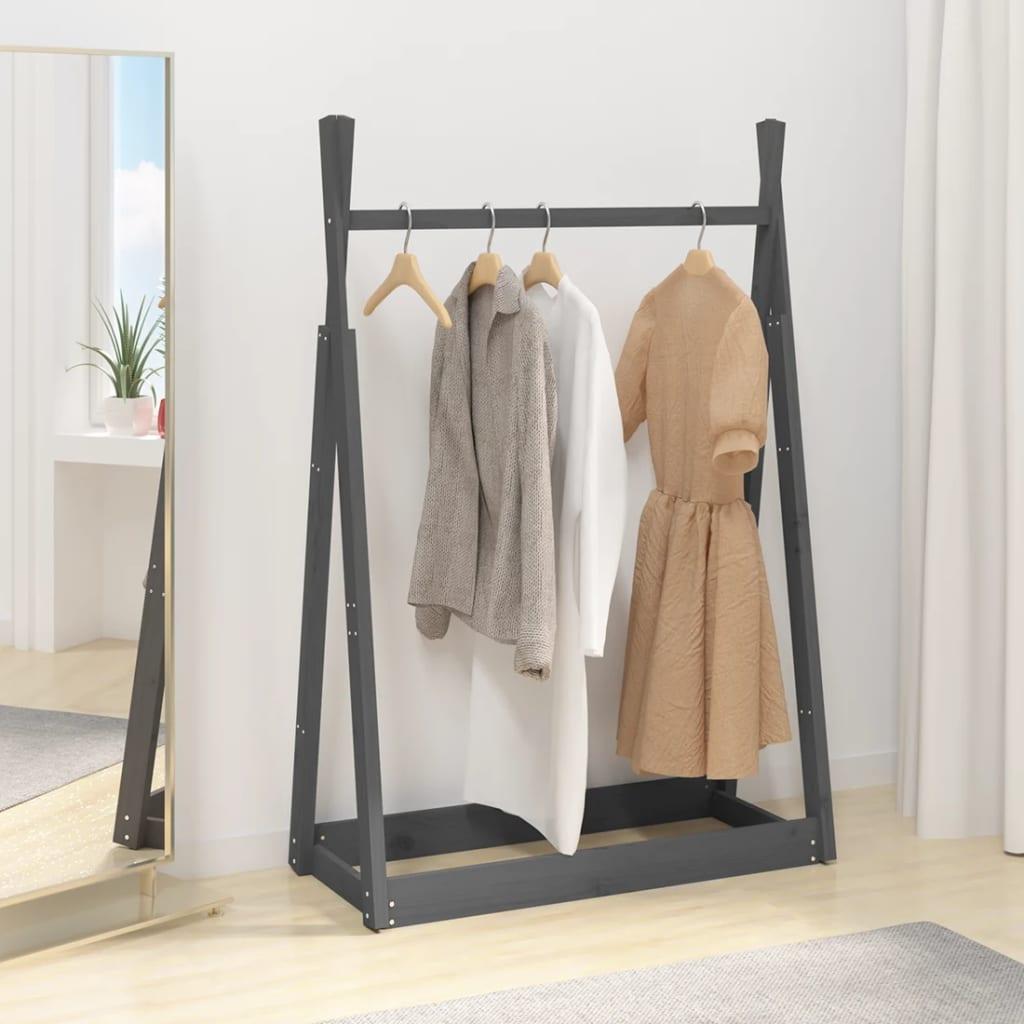 Tøjstativ 100x45x150 cm massivt fyrretræ grå