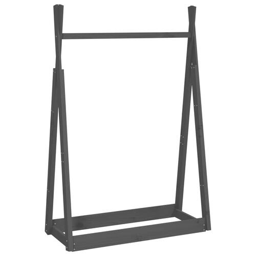 Tøjstativ 100x45x150 cm massivt fyrretræ grå