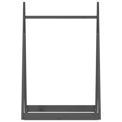 Tøjstativ 100x45x150 cm massivt fyrretræ grå